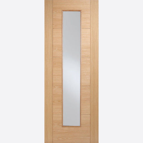 This is an image showing LPD - Vancouver 1L Long Light Pre-Finished Oak Doors 762 x 1981 FD 30 available from T.H Wiggans Ironmongery in Kendal, quick delivery at discounted prices.