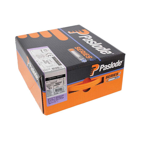 This is an image showing TIMCO Paslode IM360Ci Nails & Fuel Cells Trade Pack - Plain Shank - Galvanised + - 141070 - 3.1 x 90/2CFC - 2200 Pieces Box available from T.H Wiggans Ironmongery in Kendal, quick delivery at discounted prices.