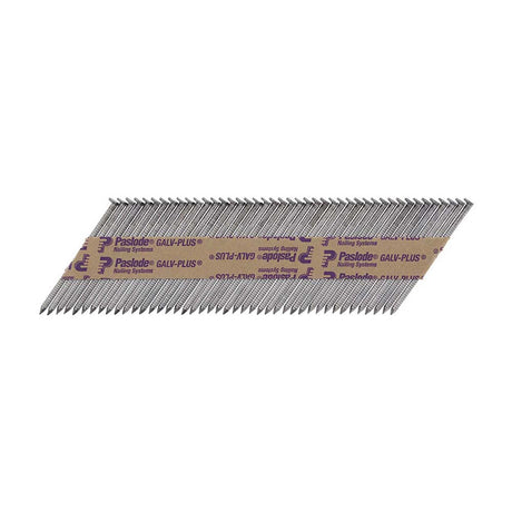 This is an image showing TIMCO Paslode IM350+ Nails & Fuel Cells Trade Pack - Ring Shank - Galvanised + - 141221 - 3.1 x 63/2CFC - 2200 Pieces Box available from T.H Wiggans Ironmongery in Kendal, quick delivery at discounted prices.
