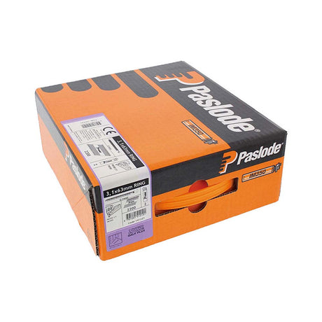 This is an image showing TIMCO Paslode IM350+ Nails & Fuel Cells Trade Pack - Ring Shank - Galvanised + - 141221 - 3.1 x 63/2CFC - 2200 Pieces Box available from T.H Wiggans Ironmongery in Kendal, quick delivery at discounted prices.