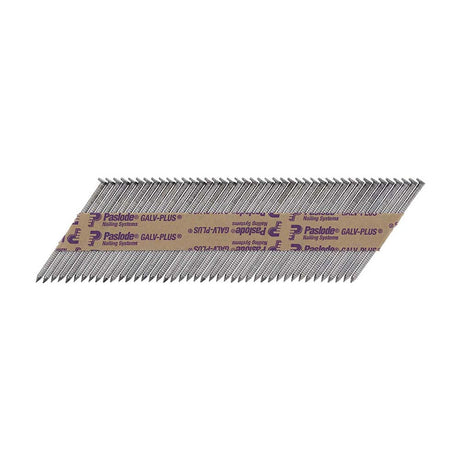 This is an image showing TIMCO Paslode IM350+ Nails & Fuel Cells Trade Pack - Ring Shank - Galvanised + - 141227 - 3.1 x 75/2CFC - 2200 Pieces Box available from T.H Wiggans Ironmongery in Kendal, quick delivery at discounted prices.
