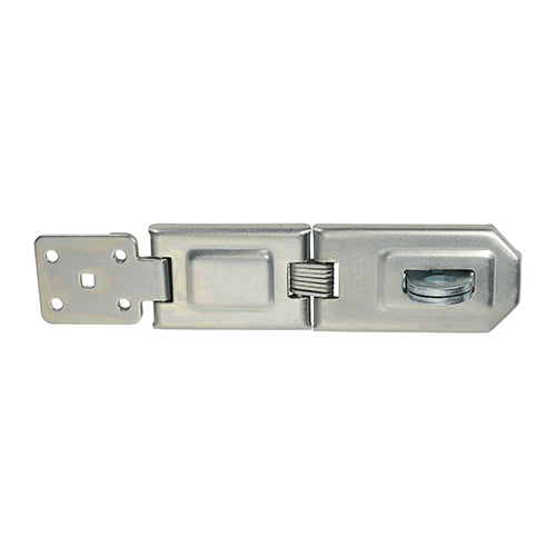This is an image showing TIMCO Single Hinged Hasp & Staple - Zinc - 160mm - 1 Each Blister Pack available from T.H Wiggans Ironmongery in Kendal, quick delivery at discounted prices.