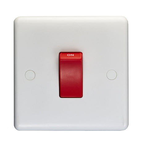 This is an image showing Eurolite Enhance White Plastic 45Amp Switch - White pl3270 available to order from T.H. Wiggans Ironmongery in Kendal, quick delivery and discounted prices.