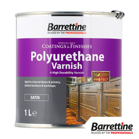 This is an image showing TIMCO Polyurethane Varnish - Satin - 1L - 1 Each Tin available from T.H Wiggans Ironmongery in Kendal, quick delivery at discounted prices.