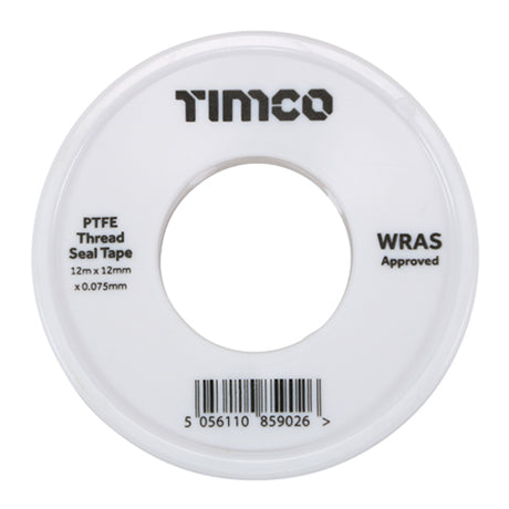 This is an image showing TIMCO PTFE Thread Seal Tape - 12m x 12mm  - 2 Pieces Pack available from T.H Wiggans Ironmongery in Kendal, quick delivery at discounted prices.