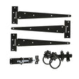 This is an image of Spira Brass - 14" 350mm Plain Ring Gate Ironmongery Kit Black available to order from T.H Wiggans Architectural Ironmongery in Kendal, quick delivery and discounted prices.