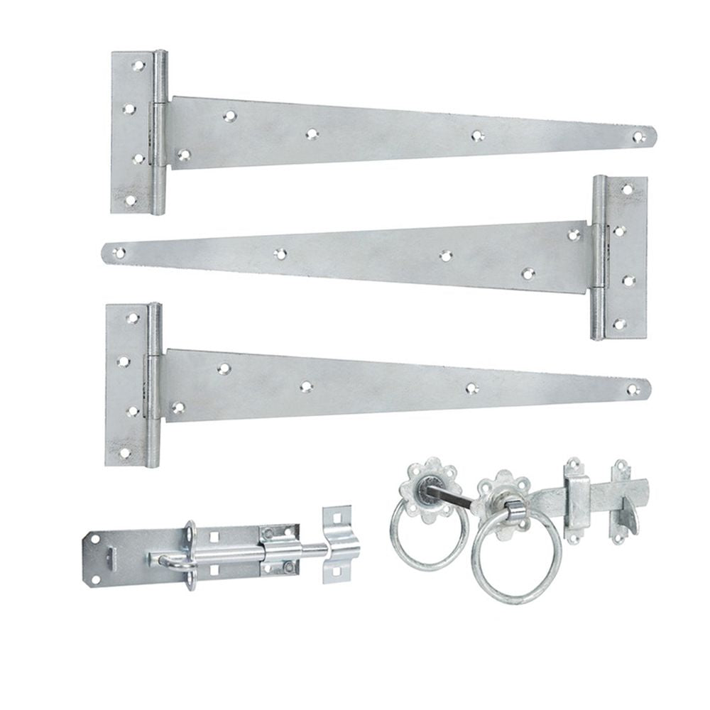 This is an image of Spira Brass - 18" 450mm Plain Ring Gate Ironmongery Kit Zinc available to order from T.H Wiggans Architectural Ironmongery in Kendal, quick delivery and discounted prices.