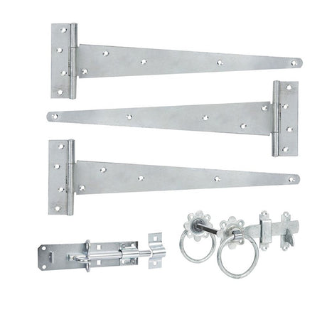 This is an image of Spira Brass - 12" 300mm Plain Ring Gate Ironmongery Kit Zinc available to order from T.H Wiggans Architectural Ironmongery in Kendal, quick delivery and discounted prices.