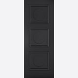 This is an image showing LPD - Antwerp 3P Primed Black Doors 762 x 1981 available from T.H Wiggans Ironmongery in Kendal, quick delivery at discounted prices.
