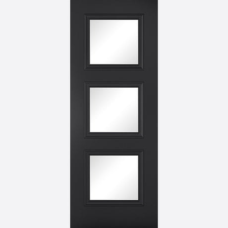 This is an image showing LPD - Antwerp 3L Primed Black Doors 762 x 1981 available from T.H Wiggans Ironmongery in Kendal, quick delivery at discounted prices.