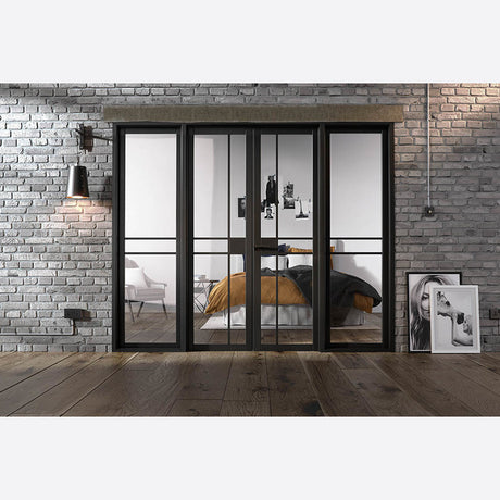 This is an image showing LPD - Greenwich W8 Primed Black Doors 2478 x 2031 available from T.H Wiggans Ironmongery in Kendal, quick delivery at discounted prices.