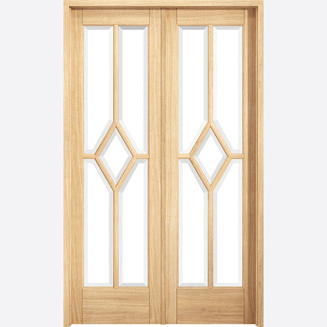 This is an image showing LPD - Reims W4 Pre-finished Oak Doors 1246 x 2031 available from T.H Wiggans Ironmongery in Kendal, quick delivery at discounted prices.