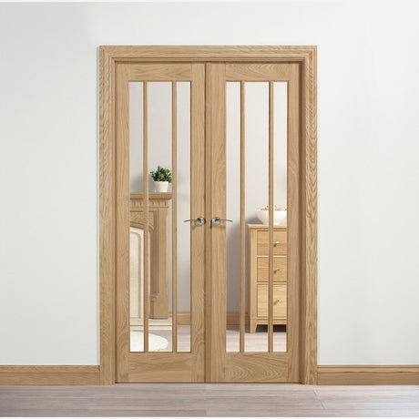 This is an image showing LPD - Lincoln Oak W4 Unfinished Oak Doors 1246 x 2031 available from T.H Wiggans Ironmongery in Kendal, quick delivery at discounted prices.