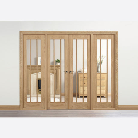 This is an image showing LPD - Lincoln Oak W8 Unfinished Oak Doors 2478 x 2031 available from T.H Wiggans Ironmongery in Kendal, quick delivery at discounted prices.