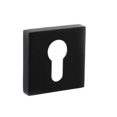 This is an image of STATUS Euro Escutcheon on S4 Square Rose - Matt Black available to order from T.H Wiggans Architectural Ironmongery in Kendal, quick delivery and discounted prices.