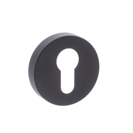 This is an image of STATUS Euro Escutcheon on S4 Round Rose - Matt Black available to order from T.H Wiggans Architectural Ironmongery in Kendal, quick delivery and discounted prices.