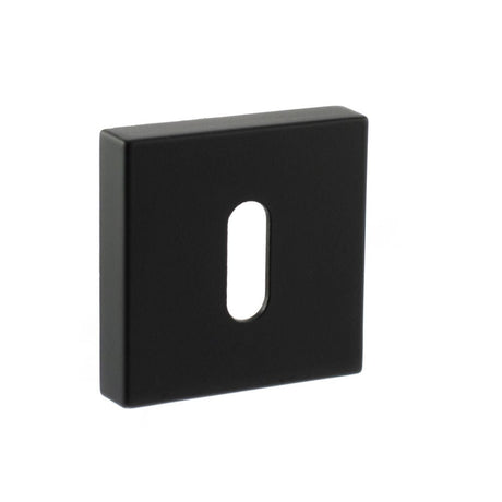 This is an image of STATUS Key Escutcheon on S4 Square Rose - Matt Black available to order from Trade Door Handles.