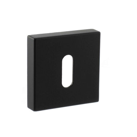 This is an image of STATUS Key Escutcheon on S4 Square Rose - Matt Black available to order from T.H Wiggans Architectural Ironmongery in Kendal, quick delivery and discounted prices.