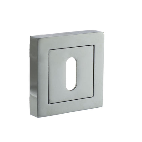 This is an image of STATUS Key Escutcheon on S4 Square Rose - Polished Chrome available to order from Trade Door Handles.