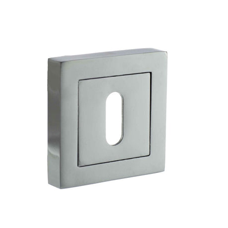 This is an image of STATUS Key Escutcheon on S4 Square Rose - Polished Chrome available to order from T.H Wiggans Architectural Ironmongery in Kendal, quick delivery and discounted prices.