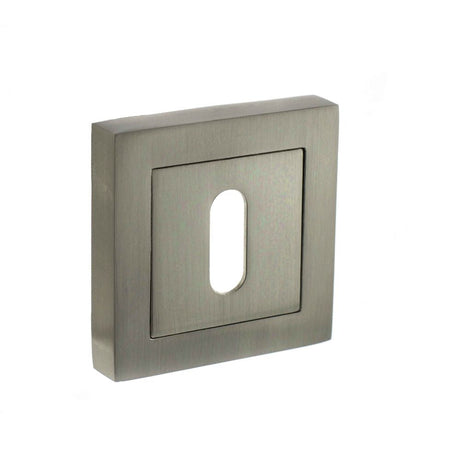 This is an image of STATUS Key Escutcheon on S4 Square Rose - Satin Nickel available to order from T.H Wiggans Architectural Ironmongery in Kendal, quick delivery and discounted prices.