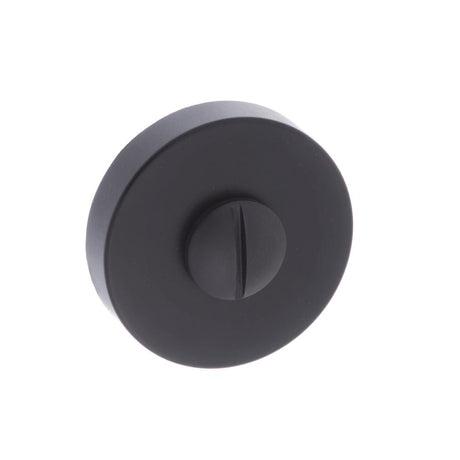 This is an image of STATUS WC Turn and Release on S4 Round Rose - Matt Black available to order from T.H Wiggans Architectural Ironmongery in Kendal, quick delivery and discounted prices.