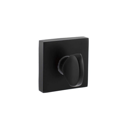 This is an image of STATUS WC Turn and Release on S4 Square Rose - Matt Black available to order from T.H Wiggans Architectural Ironmongery in Kendal, quick delivery and discounted prices.