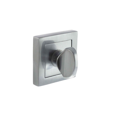 This is an image of STATUS WC Turn and Release on S4 Square Rose - Satin Chrome available to order from T.H Wiggans Architectural Ironmongery in Kendal, quick delivery and discounted prices.