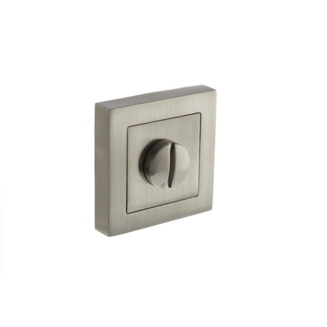This is an image of STATUS WC Turn and Release on S4 Square Rose - Satin Nickel available to order from Trade Door Handles.