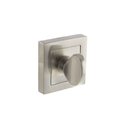 This is an image of STATUS WC Turn and Release on S4 Square Rose - Satin Nickel available to order from T.H Wiggans Architectural Ironmongery in Kendal, quick delivery and discounted prices.