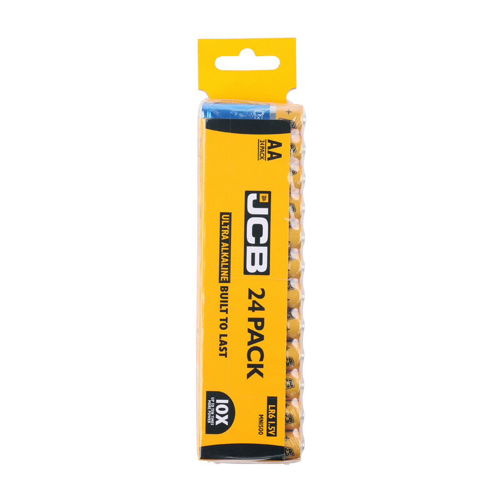 This is an image showing TIMCO JCB Ultra Alkaline Batteries Trade Pack - AA - 24 Pieces Pack available from T.H Wiggans Ironmongery in Kendal, quick delivery at discounted prices.