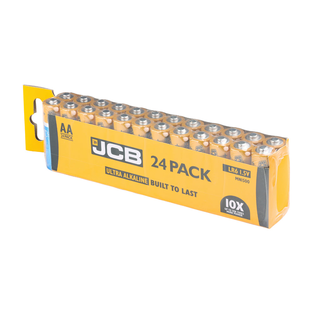 This is an image showing TIMCO JCB Ultra Alkaline Batteries Trade Pack - AA - 24 Pieces Pack available from T.H Wiggans Ironmongery in Kendal, quick delivery at discounted prices.
