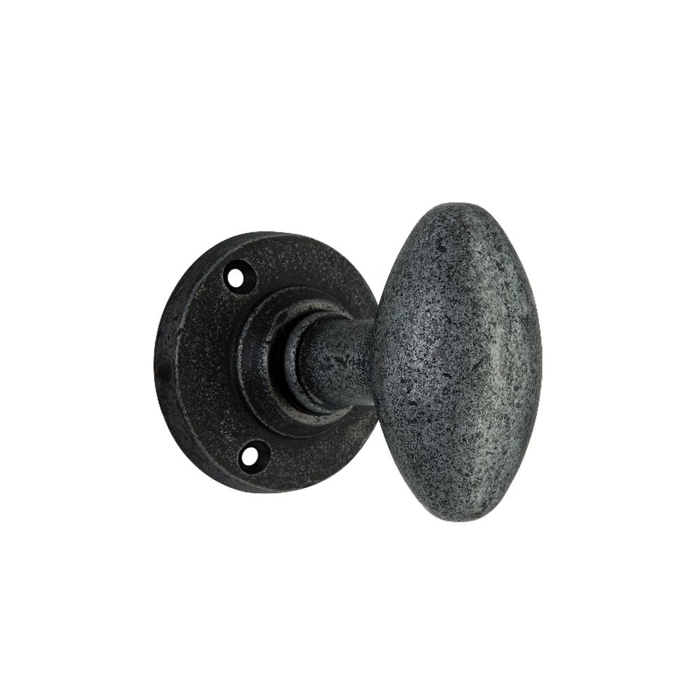 This is an image of Spira Brass - Oval Door Knobs Pewter available to order from T.H Wiggans Architectural Ironmongery in Kendal, quick delivery and discounted prices.