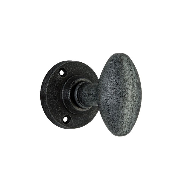 This is an image of Spira Brass - Oval Door Knobs Pewter available to order from T.H Wiggans Architectural Ironmongery in Kendal, quick delivery and discounted prices.