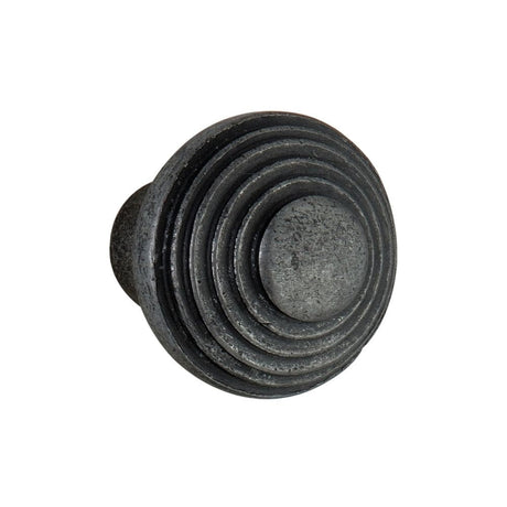 This is an image of Spira Brass - Ribbed 30mm Cupboard Knob Pewter  available to order from T.H Wiggans Architectural Ironmongery in Kendal, quick delivery and discounted prices.