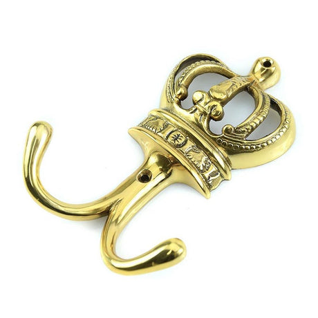 This is an image of Spira Brass - Crown Hook Polished Brass available to order from T.H Wiggans Architectural Ironmongery in Kendal, quick delivery and discounted prices.