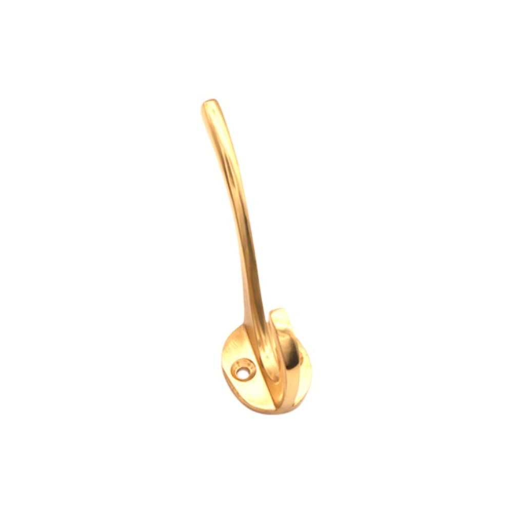 This is an image of Spira Brass - Victorian Coat Hook 115mm Polished Brass available to order from T.H Wiggans Architectural Ironmongery in Kendal, quick delivery and discounted prices.
