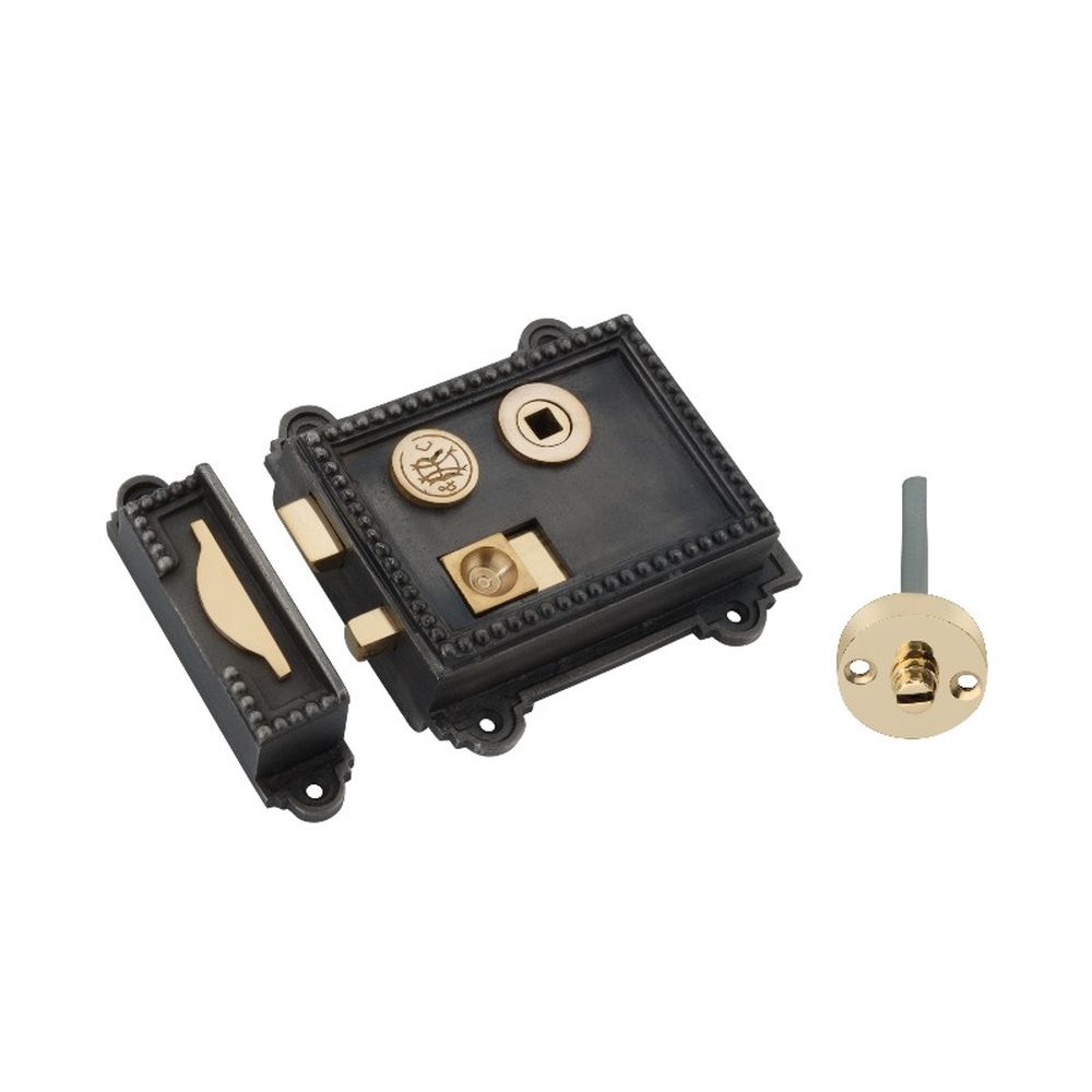 This is an image of Spira Brass - Regency Rim Lock Pewter available to order from T.H Wiggans Architectural Ironmongery in Kendal, quick delivery and discounted prices.