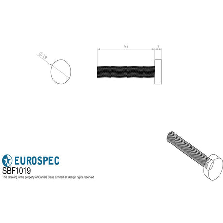 This is an image of Eurospec - Bolt Cap Fixing Pack To Suit 19Mm Pull Handle available to order from T.H Wiggans Architectural Ironmongery in Kendal, quick delivery and discounted prices.