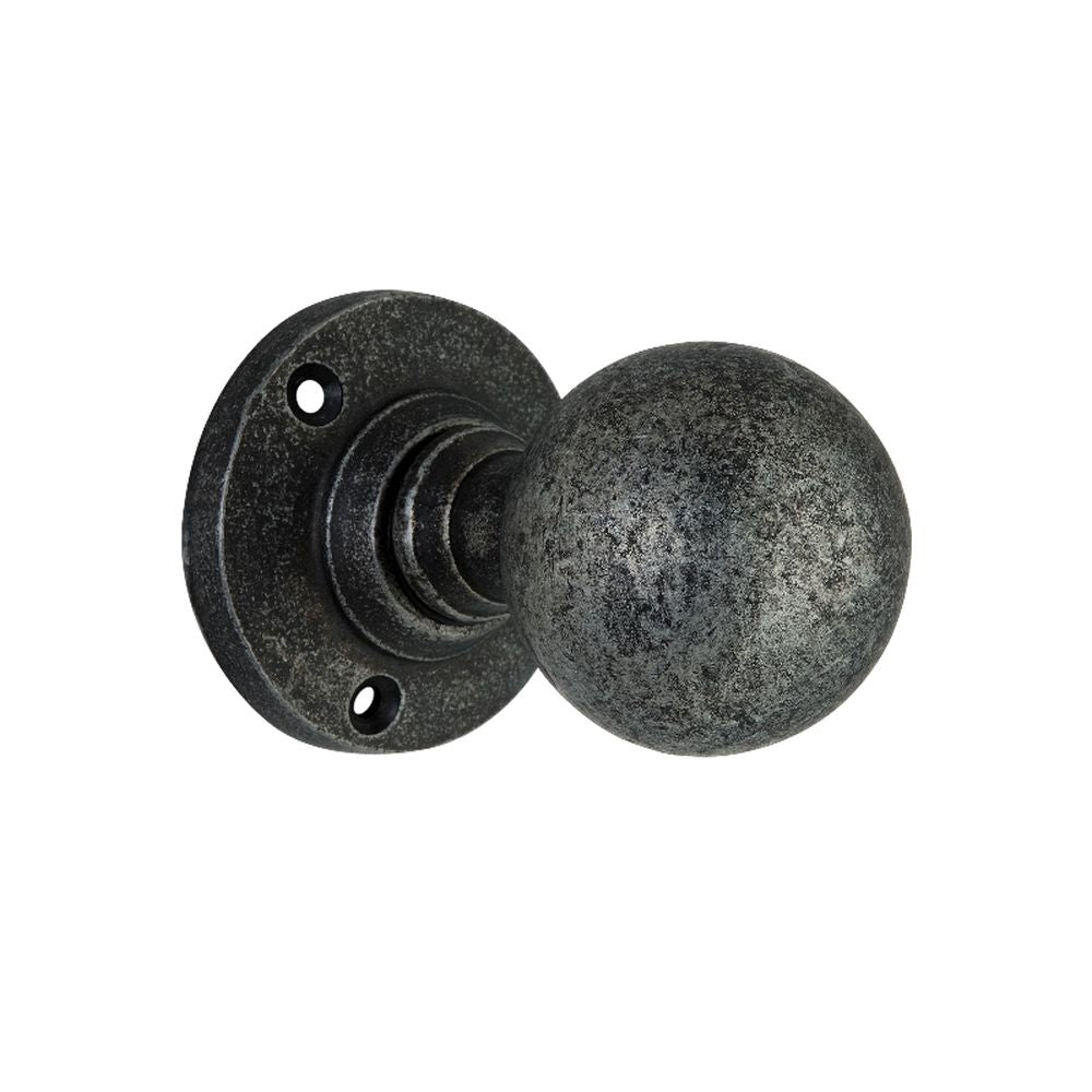 This is an image of Spira Brass - Ball Door Knobs Pewter available to order from T.H Wiggans Architectural Ironmongery in Kendal, quick delivery and discounted prices.