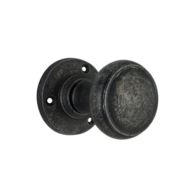 This is an image of Spira Brass - Ribbed Door Knobs Pewter available to order from T.H Wiggans Architectural Ironmongery in Kendal, quick delivery and discounted prices.