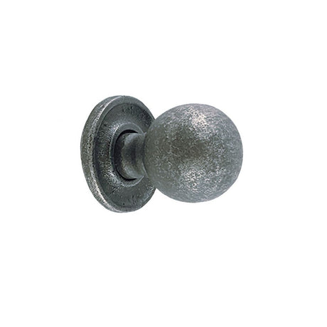 This is an image of Spira Brass - Round with Base Cupboard Knob Pewter  available to order from T.H Wiggans Architectural Ironmongery in Kendal, quick delivery and discounted prices.