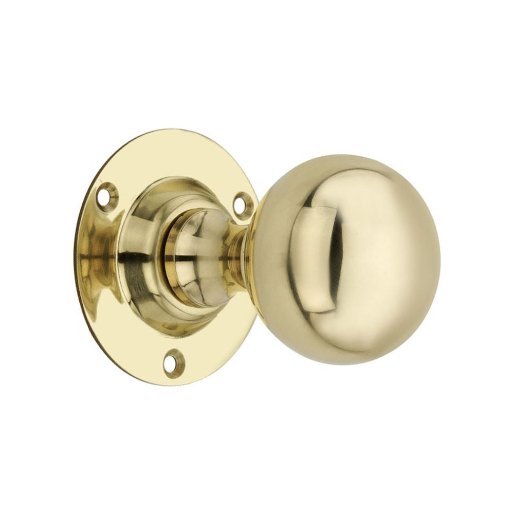 This is an image of Spira Brass - Ball Door Knob Polished Brass available to order from T.H Wiggans Architectural Ironmongery in Kendal, quick delivery and discounted prices.