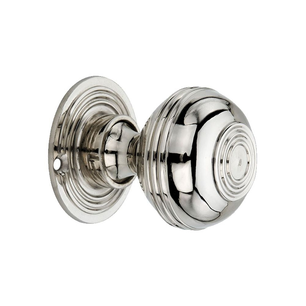 This is an image of Spira Brass - Bloxwich 50mm Rim/Mortice Door Knob Polished Nickel available to order from T.H Wiggans Architectural Ironmongery in Kendal, quick delivery and discounted prices.