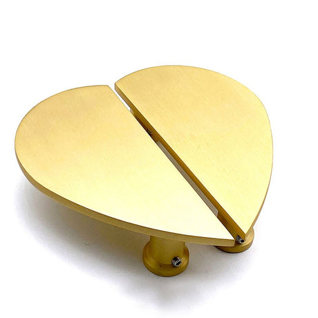 This is an image of Spira Brass - Heart Brass Cabinet Door Handles Satin Brass  available to order from T.H Wiggans Architectural Ironmongery in Kendal, quick delivery and discounted prices.