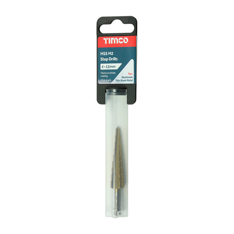 This is an image showing TIMCO Step Drill - 4-12mm - 1 Each Tube available from T.H Wiggans Ironmongery in Kendal, quick delivery at discounted prices.
