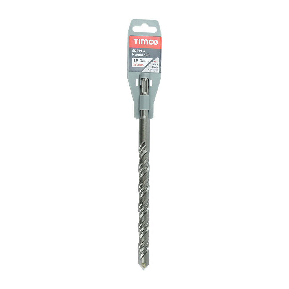 This is an image showing TIMCO SDS Plus Hammer Bit - 18.0 x 260 - 1 Each Clip available from T.H Wiggans Ironmongery in Kendal, quick delivery at discounted prices.