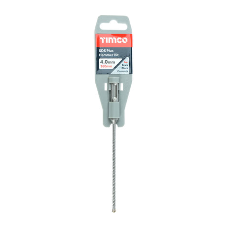 This is an image showing TIMCO SDS Plus Hammer Bit - 4.0 x 160 - 1 Each Clip available from T.H Wiggans Ironmongery in Kendal, quick delivery at discounted prices.