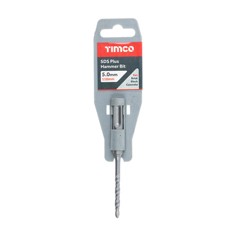This is an image showing TIMCO SDS Plus Hammer Bit - 5.0 x 110 - 1 Each Clip available from T.H Wiggans Ironmongery in Kendal, quick delivery at discounted prices.
