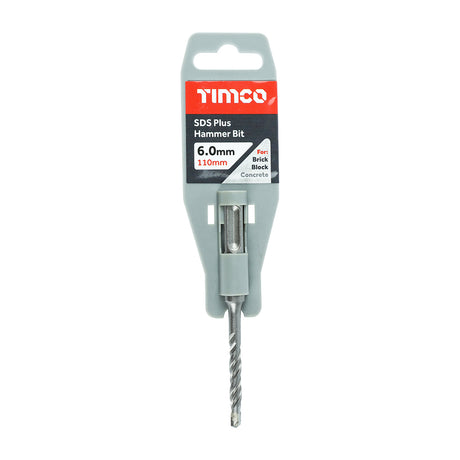 This is an image showing TIMCO SDS Plus Hammer Bit - 6.0 x 110 - 1 Each Clip available from T.H Wiggans Ironmongery in Kendal, quick delivery at discounted prices.